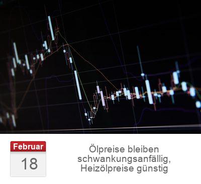 Ölpreise bleiben schwankungsanfällig, Heizölpreise günstig