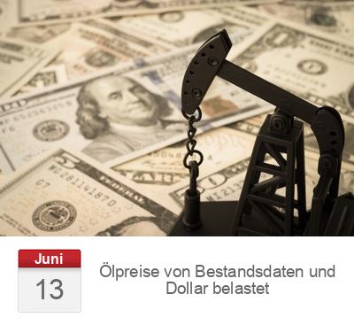 Ölpreise von Bestandsdaten und Dollar belastet