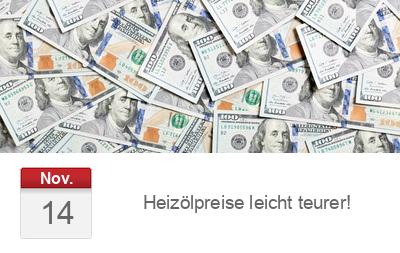 Heizölpreise leicht teurer!