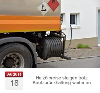 Heizölpreise steigen trotz Kaufzurückhaltung weiter an