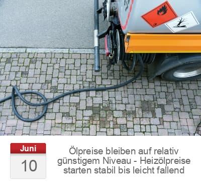 Ölpreise bleiben auf relativ günstigem Niveau - Heizölpreise starten stabil bis leicht fallend