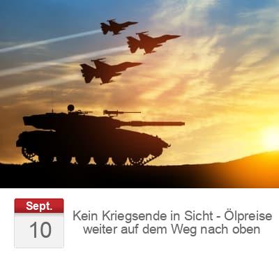 Kein Kriegsende in Sicht - Ölpreise weiter auf dem Weg nach oben
