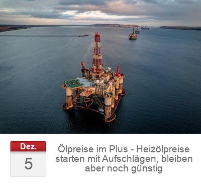 Ölpreise im Plus - Heizölpreise starten mit Aufschlägen, bleiben aber noch günstig