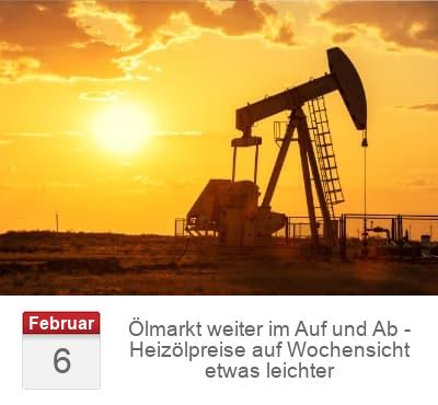 Ölmarkt weiter im Auf und Ab - Heizölpreise auf Wochensicht etwas leichter