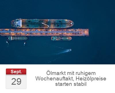 Ölmarkt mit ruhigem Wochenauftakt, Heizölpreise starten stabil