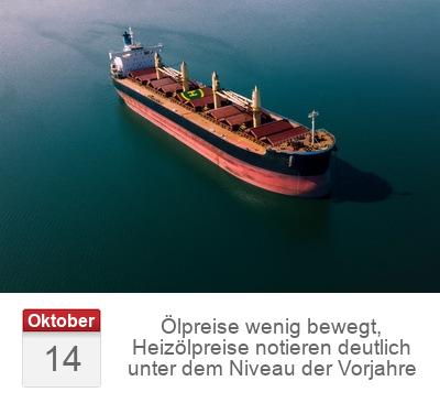 Ölpreise wenig bewegt, Heizölpreise notieren deutlich unter dem Niveau der Vorjahre