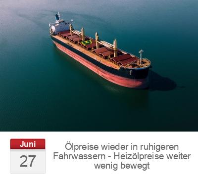 Ölpreise wieder in ruhigeren Fahrwassern - Heizölpreise weiter wenig bewegt