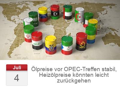 Ölpreise vor OPEC-Treffen stabil, Heizölpreise könnten leicht zurückgehen