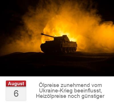 Ölpreise zunehmend vom Ukraine-Krieg beeinflusst, Heizölpreise noch günstiger