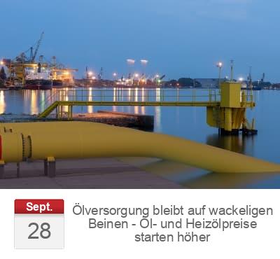 Ölversorgung bleibt auf wackeligen Beinen - Öl- und Heizölpreise starten höher