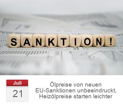 Ölpreise von neuen EU-Sanktionen unbeeindruckt, Heizölpreise starten leichter