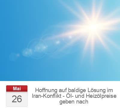 Hoffnung auf baldige Lösung im Iran-Konflikt - Öl- und Heizölpreise geben nach