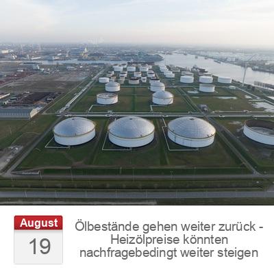 Ölbestände gehen weiter zurück - Heizölpreise könnten nachfragebedingt weiter steigen