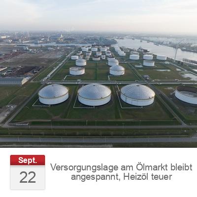 Versorgungslage am Ölmarkt bleibt angespannt, Heizöl teuer