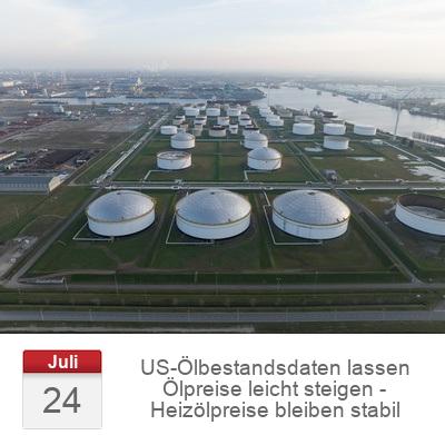 US-Ölbestandsdaten lassen Ölpreise leicht steigen - Heizölpreise bleiben stabil