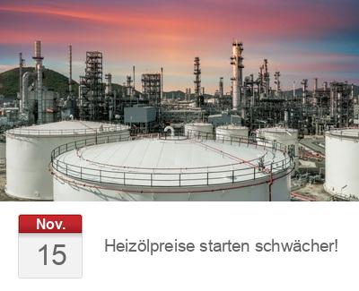Heizölpreise starten schwächer!