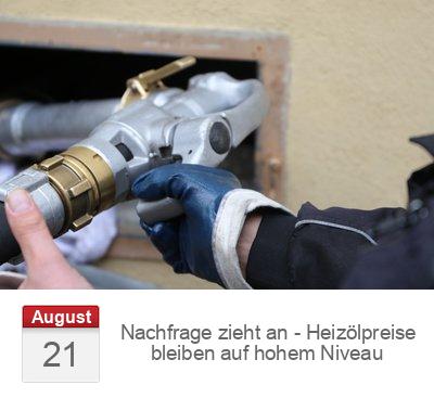 Nachfrage zieht an - Heizölpreise bleiben auf hohem Niveau