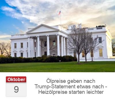 Ölpreise geben nach Trump-Statement etwas nach - Heizölpreise starten leichter