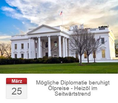 Mögliche Diplomatie beruhigt Ölpreise - Heizöl im Seitwärtstrend